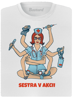 Sestra v akcii dámske športové tričko White