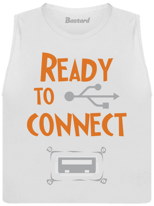 USB pripojenie dámske tielko voľné White