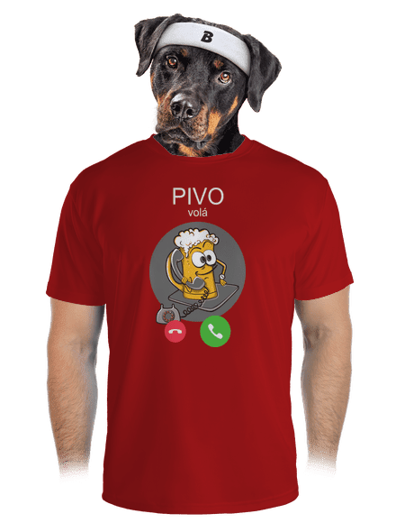 Pívo volá pánske športové tričko Red Mal