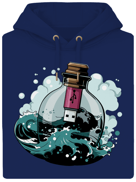 USB odkaz vo fľaši unisex mikina premium Navy