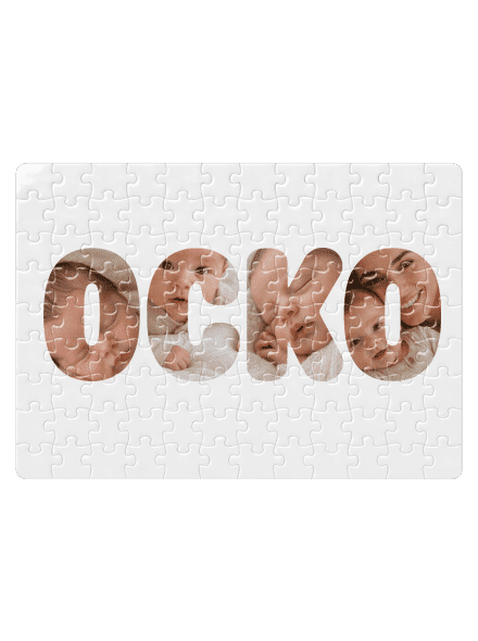 Nápis ocko z vlastných fotiek puzzle White