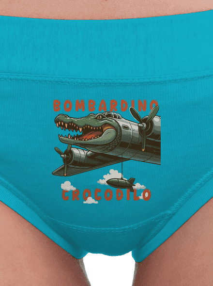 Bombardino Crocodilo – Italian Brainrot dámske nohavičky Turquoise