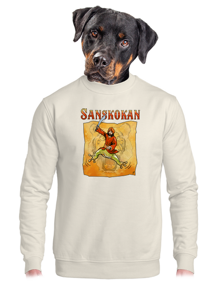 Sanskokan unisex mikina bez kapucne Off White