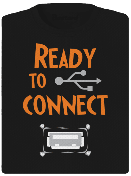 USB pripojenie dámske športové tričko Black