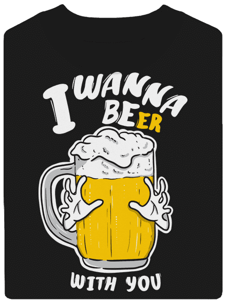 I wanna beer unisex mikina bez kapucne Black