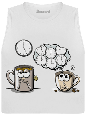 Čaj o piatej, káva stále dámske tielko voľné White