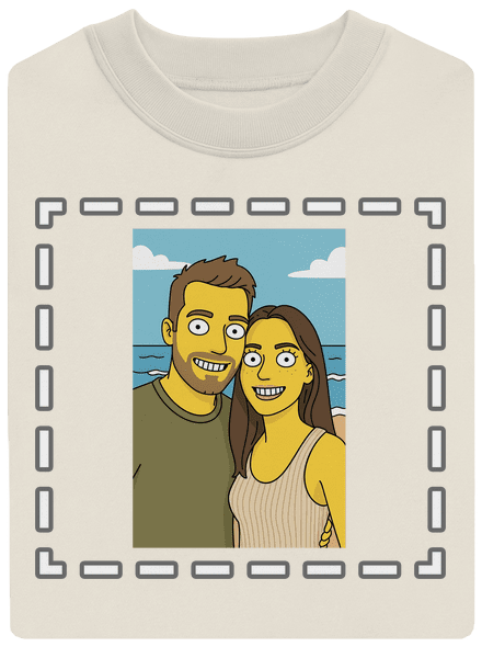 Simpsonovi z vlastnej fotky unisex mikina bez kapucne Off White