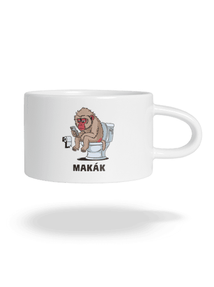 Makák hrnček makronka White
