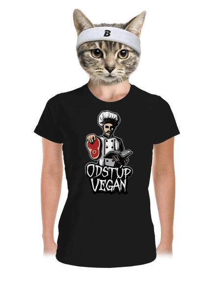 Odstup vegane dámske športové tričko Black