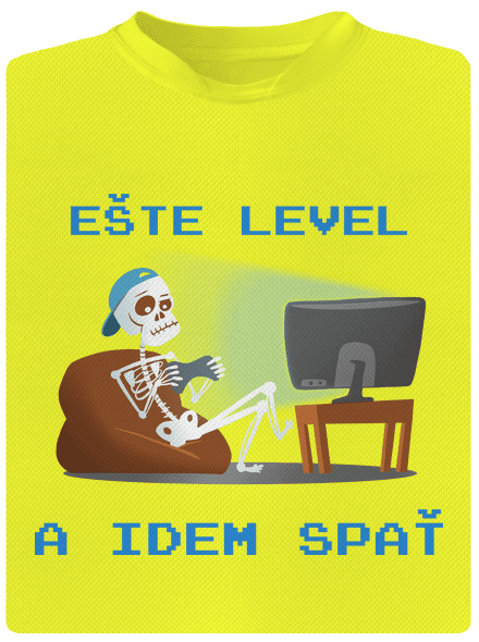 Ešte level detské športové tričko Neon Yellow