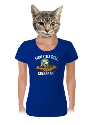 Ranné vtáča spí dámske tričko Royal Blue Mal