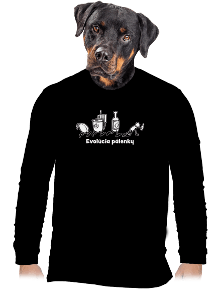 Evolúcia pálenky pánske dlhý rukáv Black