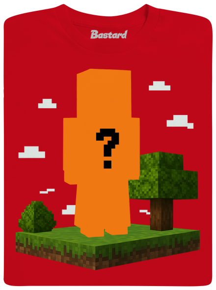 Minecraft z vlastnej fotky detské tričko Red