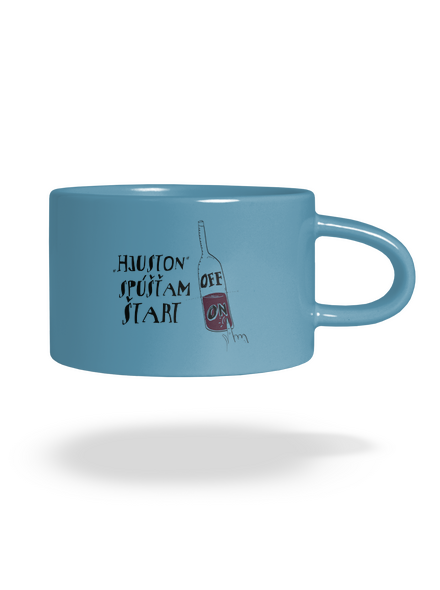 Hjuston, víno hrnček makronka Blue Macaron