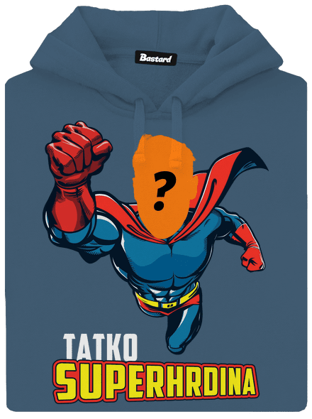 Tatko superhrdina dámska mikina klokanka Denim