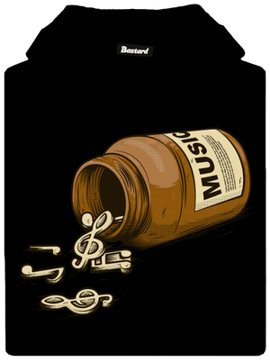 Music Pills pánska mikina klokanka Black