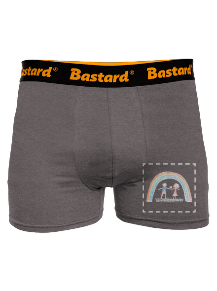 Detské kresby - Nahraj vlastnú boxerky Gray Melange