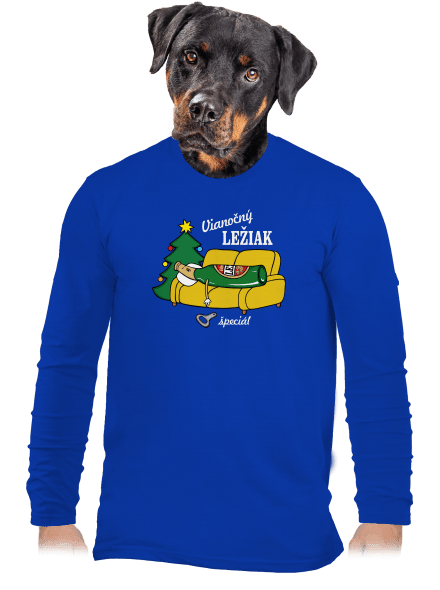 Vianočný ležiak pánske dlhý rukáv Royal Blue