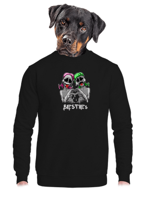 Besties unisex mikina bez kapucne Black