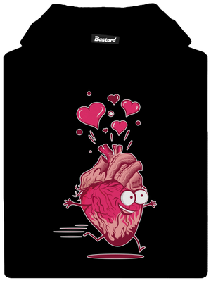 Zamilované srdiečka detská mikina klokanka Black