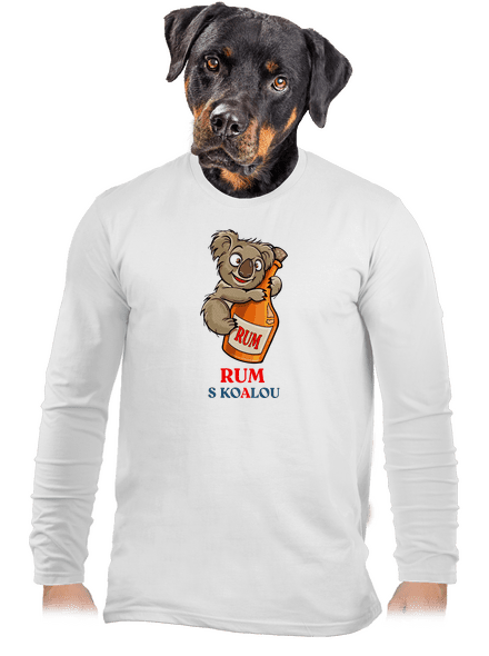 Rum s koalou pánske dlhý rukáv White