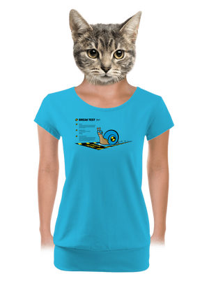 Snail test dámske tričko s lemom Blue Atol