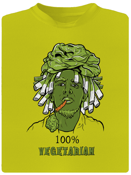 100% vegetarián detské športové tričko Neon Yellow