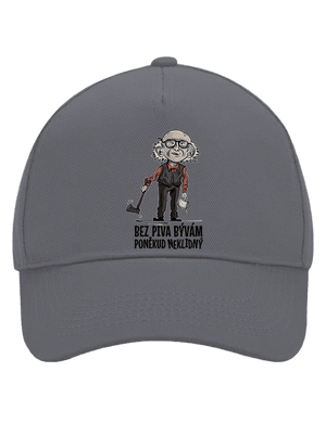 Neklidný bez piva šiltovka baseballka Graphite grey