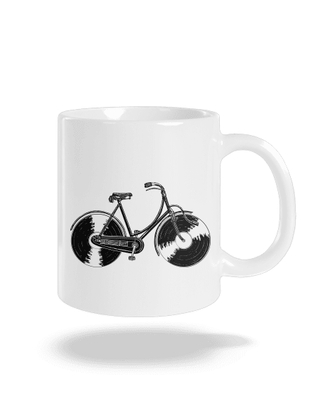 Gramofónový bicykel klasický hrnček White