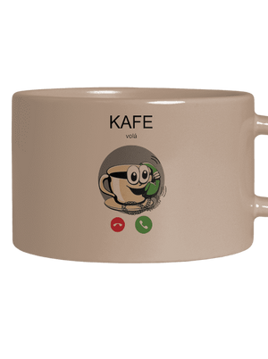 Kafe volá hrnček makronka Brown Macaron