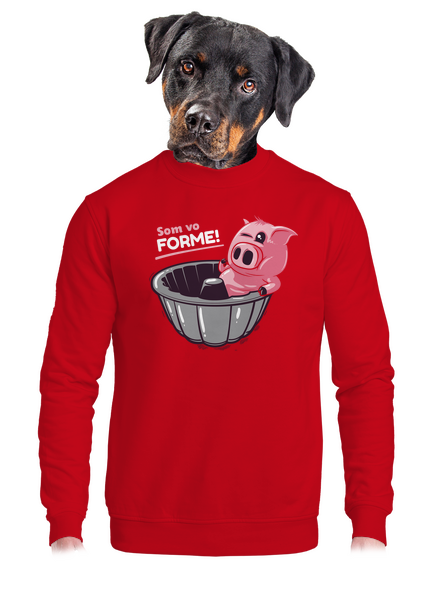 Vo forme unisex mikina bez kapucne Red