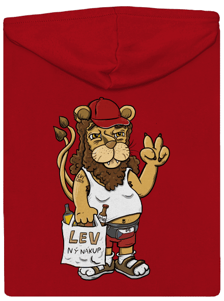 Lvíček pánska mikina na zips Red