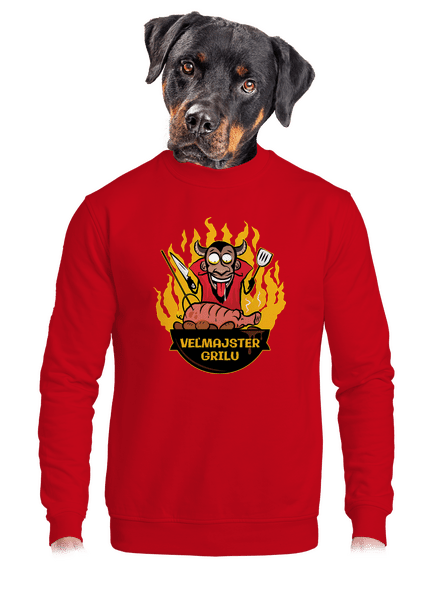 Veľmajster grilu unisex mikina bez kapucne Red