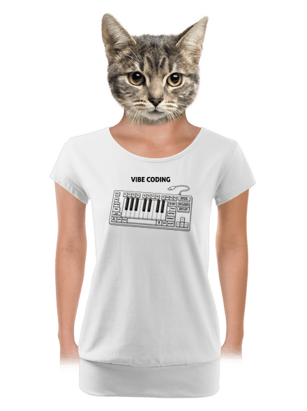 Vibe coding dámske tričko s lemom White