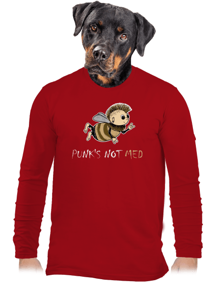 Punks Not Med pánske dlhý rukáv Red