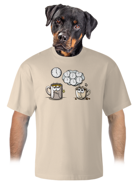 Čaj o piatej, káva stále unisex tričko oversized Almond