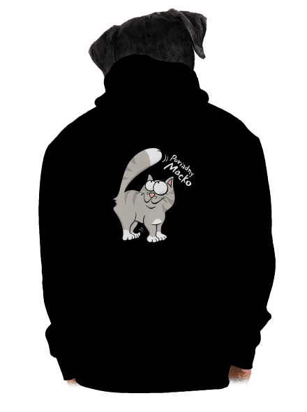 Macko a Micka pánska mikina na zips Black