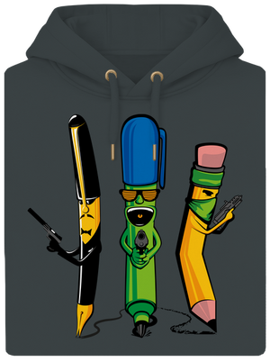 Písací gang unisex mikina premium Charcoal