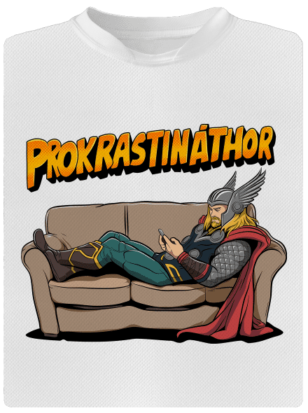 Prokrastináthor pánske športové tričko White