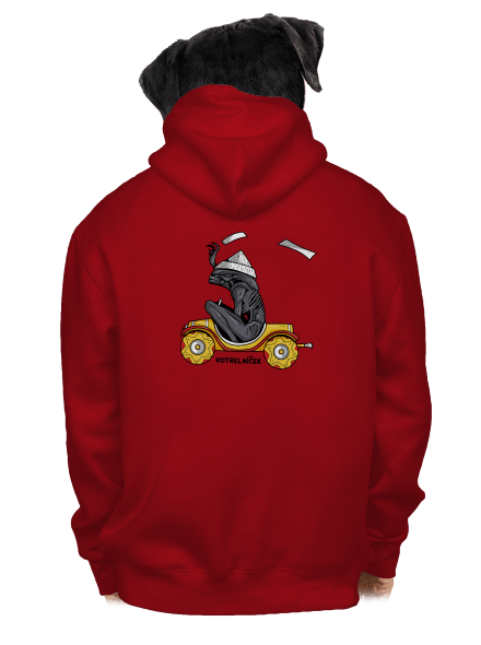 Votrelníček pánska mikina na zips Red
