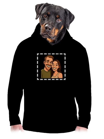 Karikatúra z vlastnej fotky pánska mikina klokanka Black