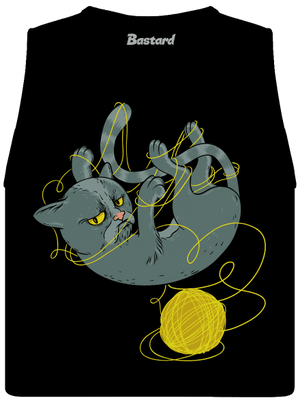 Nevrlý kocúr dámske tielko voľné Black