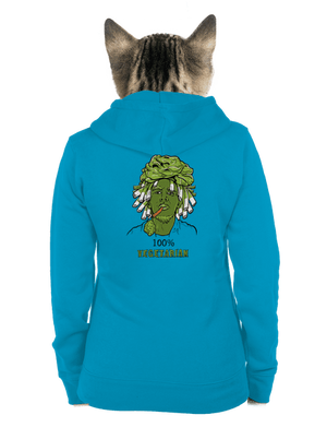 100% vegetarián dámska mikina na zips Blue Atol