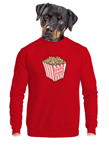 Popporn unisex mikina bez kapucne Red