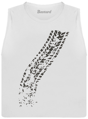 Prejdený dámske tielko voľné White