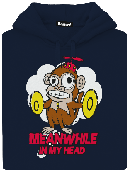 Monkey in my head pánska mikina klokanka Navy