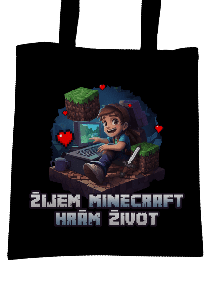 Žijem Minecraft taška Black