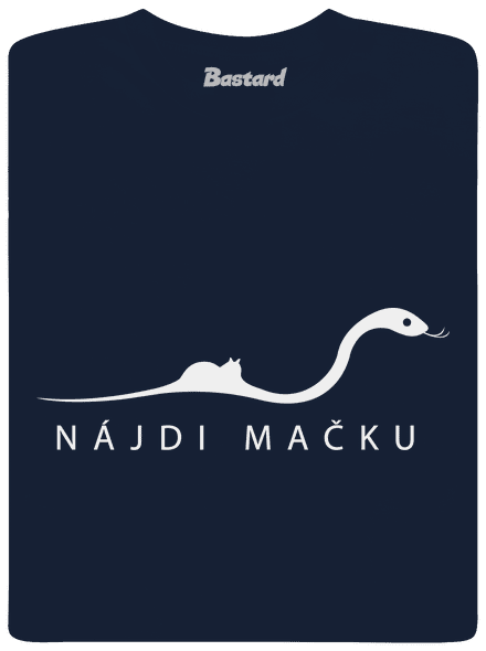 Nájdi mačku pánske tričko Navy