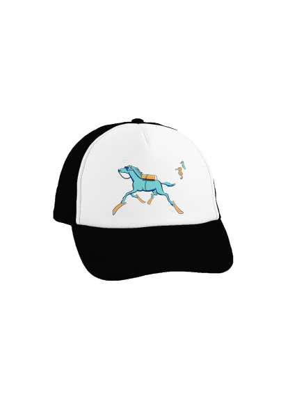 Morský koník šiltovka truckerka Black cap