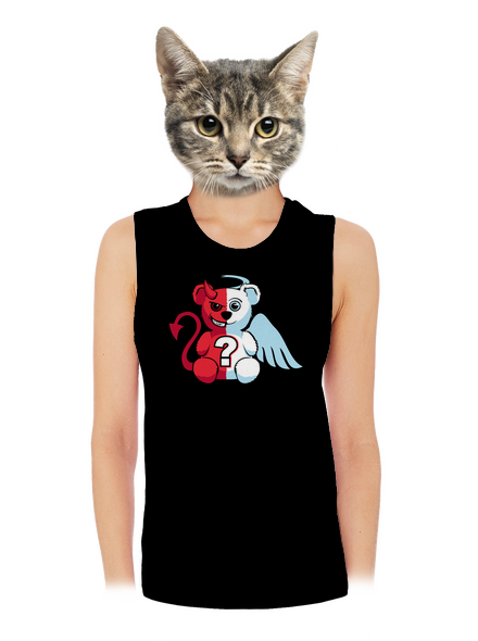 Anjel vs. diabol dámske tielko voľné Black